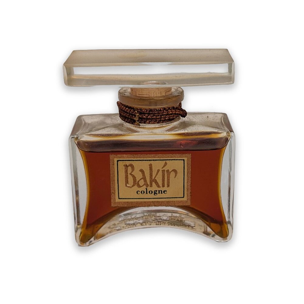VTG Vintage 70s Bakir by Germaine Monteil Cologne Glass Stopper 1 oz 95% Full